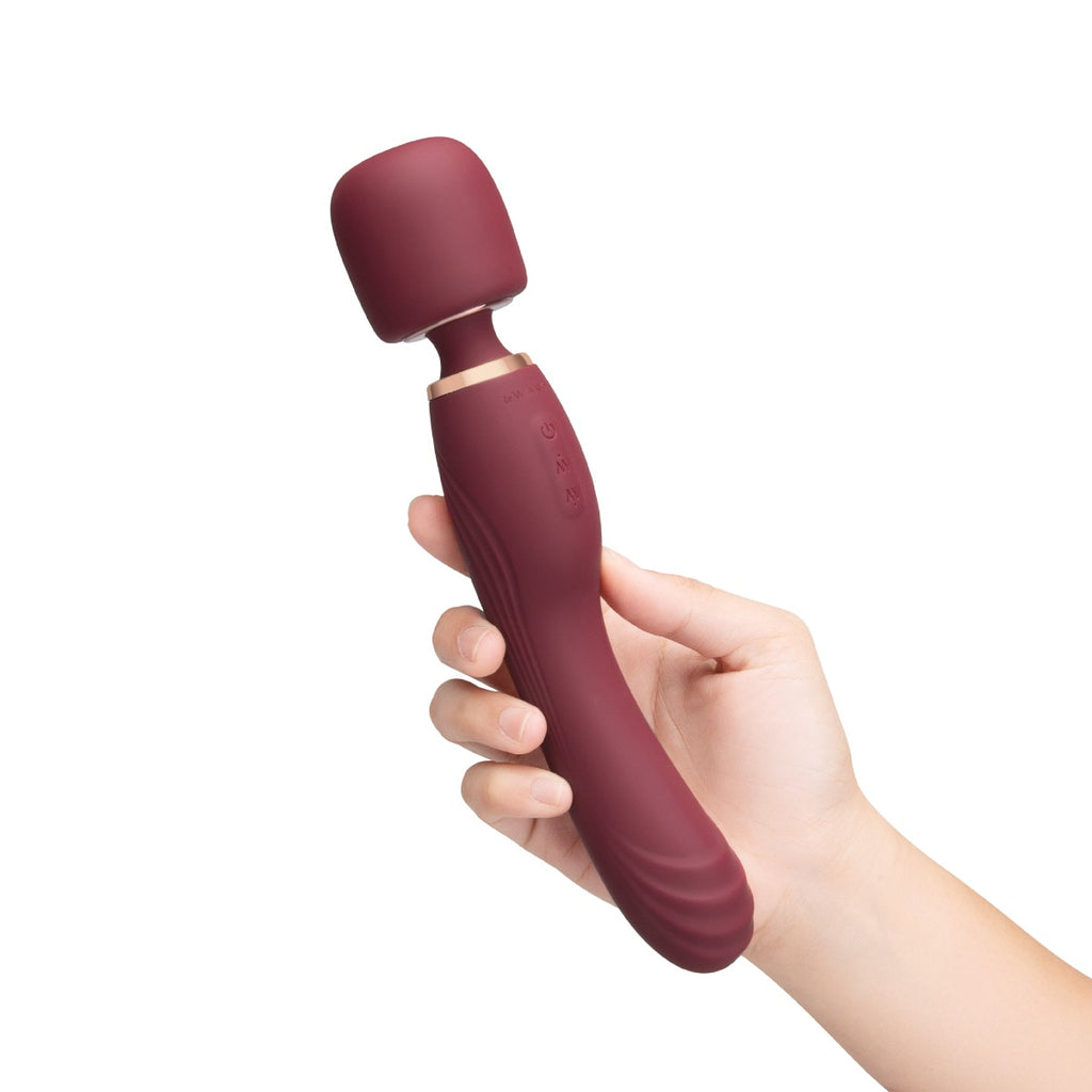 Le Wand Flat Top Fusion G Double Ended Petite Wand Vibrator Wine Red