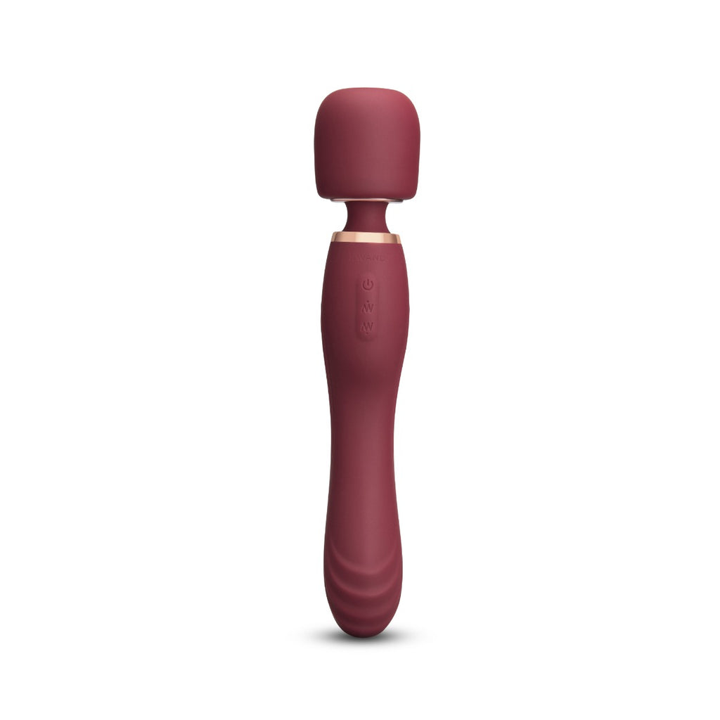 Le Wand Flat Top Fusion G Double Ended Petite Wand Vibrator Wine Red