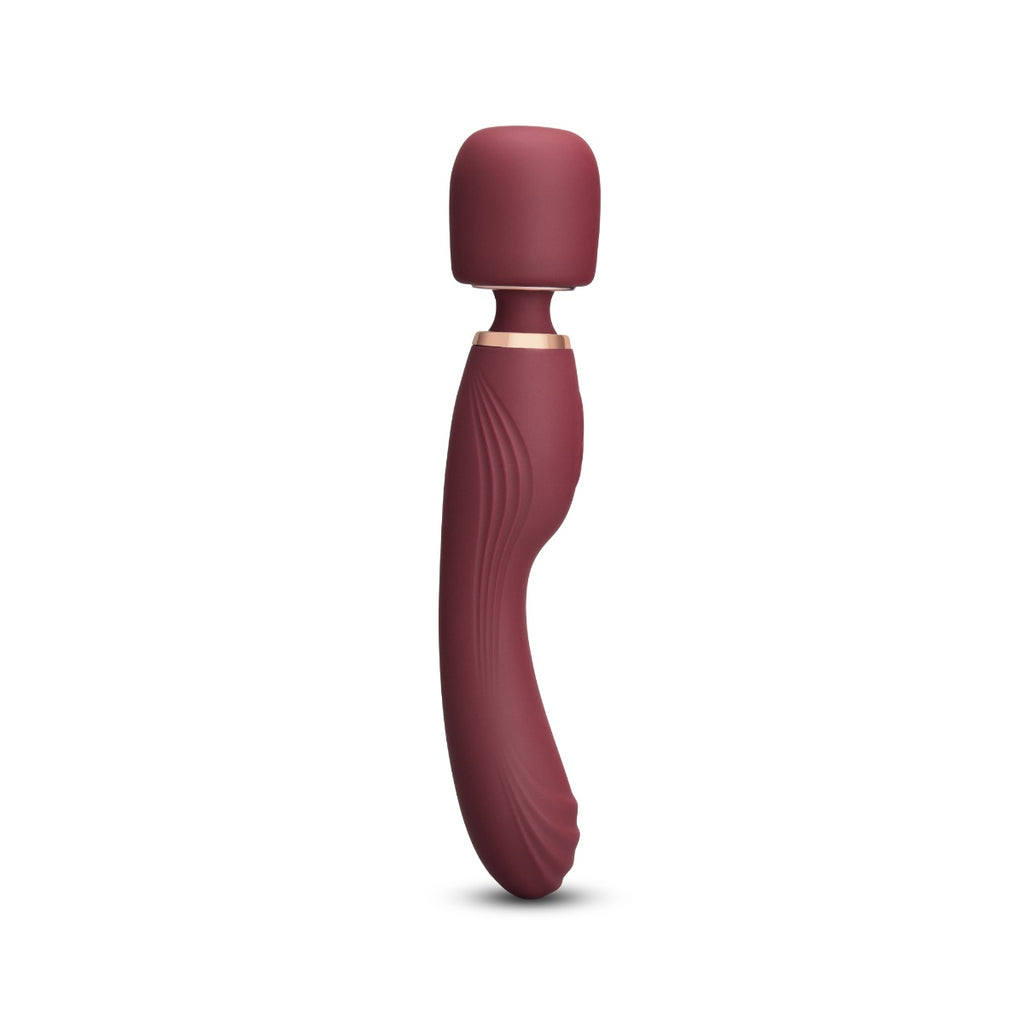Le Wand Flat Top Fusion G Double Ended Petite Wand Vibrator Wine Red