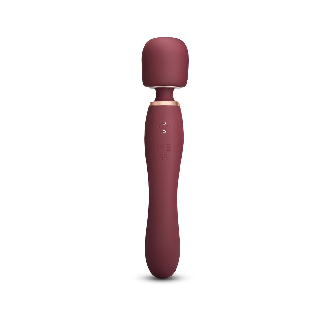 Le Wand Flat Top Fusion G Double Ended Petite Wand Vibrator Wine Red