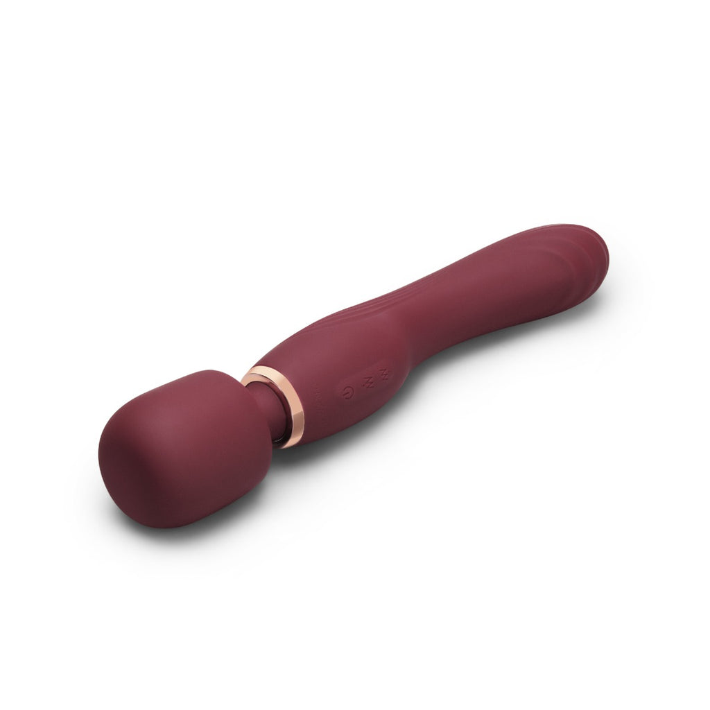 Le Wand Flat Top Fusion G Double Ended Petite Wand Vibrator Wine Red