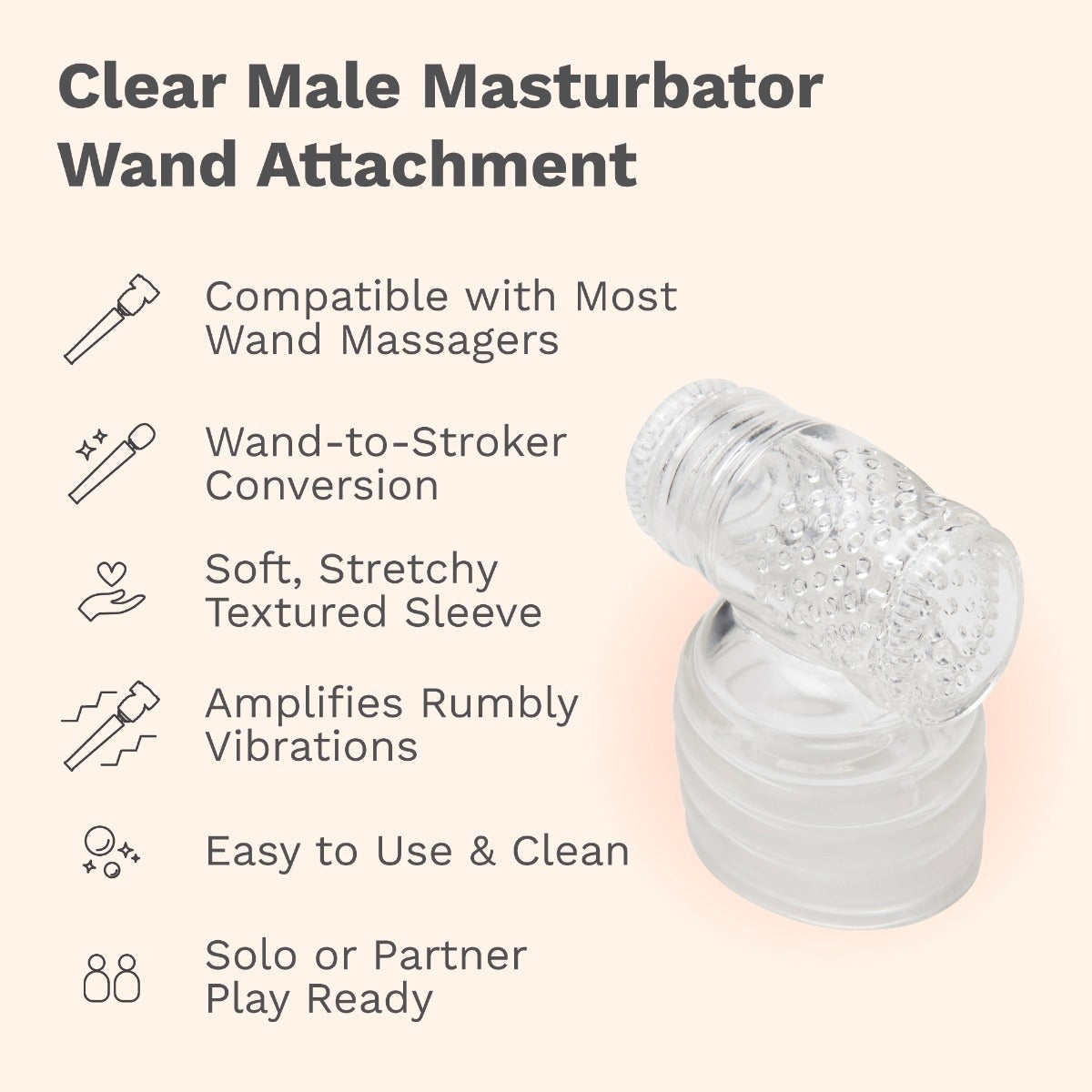 Le Wand Slider Clear Male Masturbator Wand Attachment