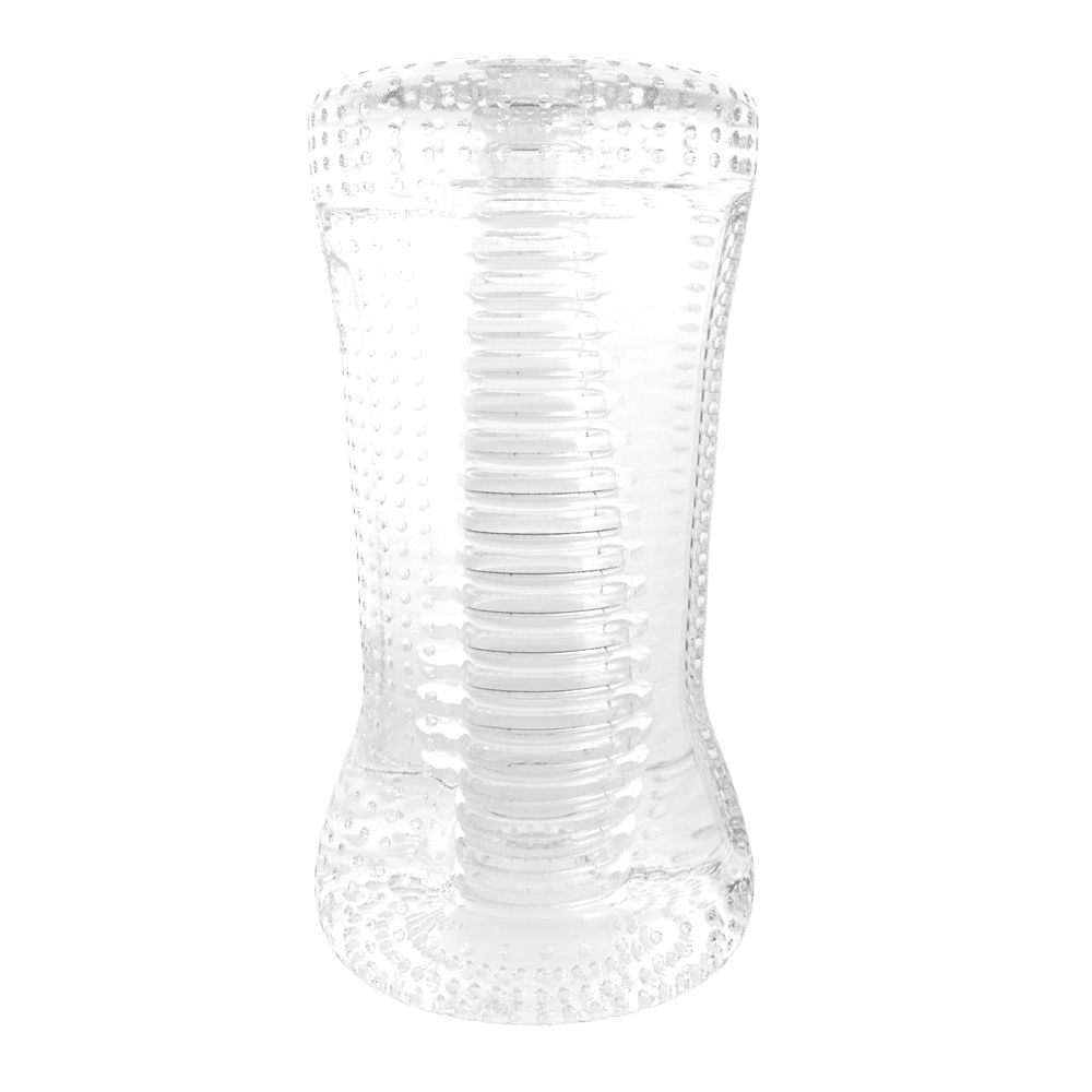 Me You Us Ripple Dual End Stroker Male Masturbator Transparent