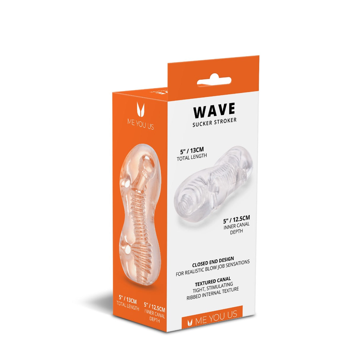 Me You Us Wave Sucker Stroker Male Masturbator Transparent