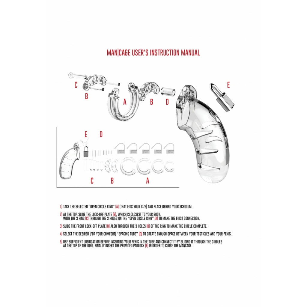 Model 04 Chastity Cock Cage Clear 4.5 / 11 5 cm