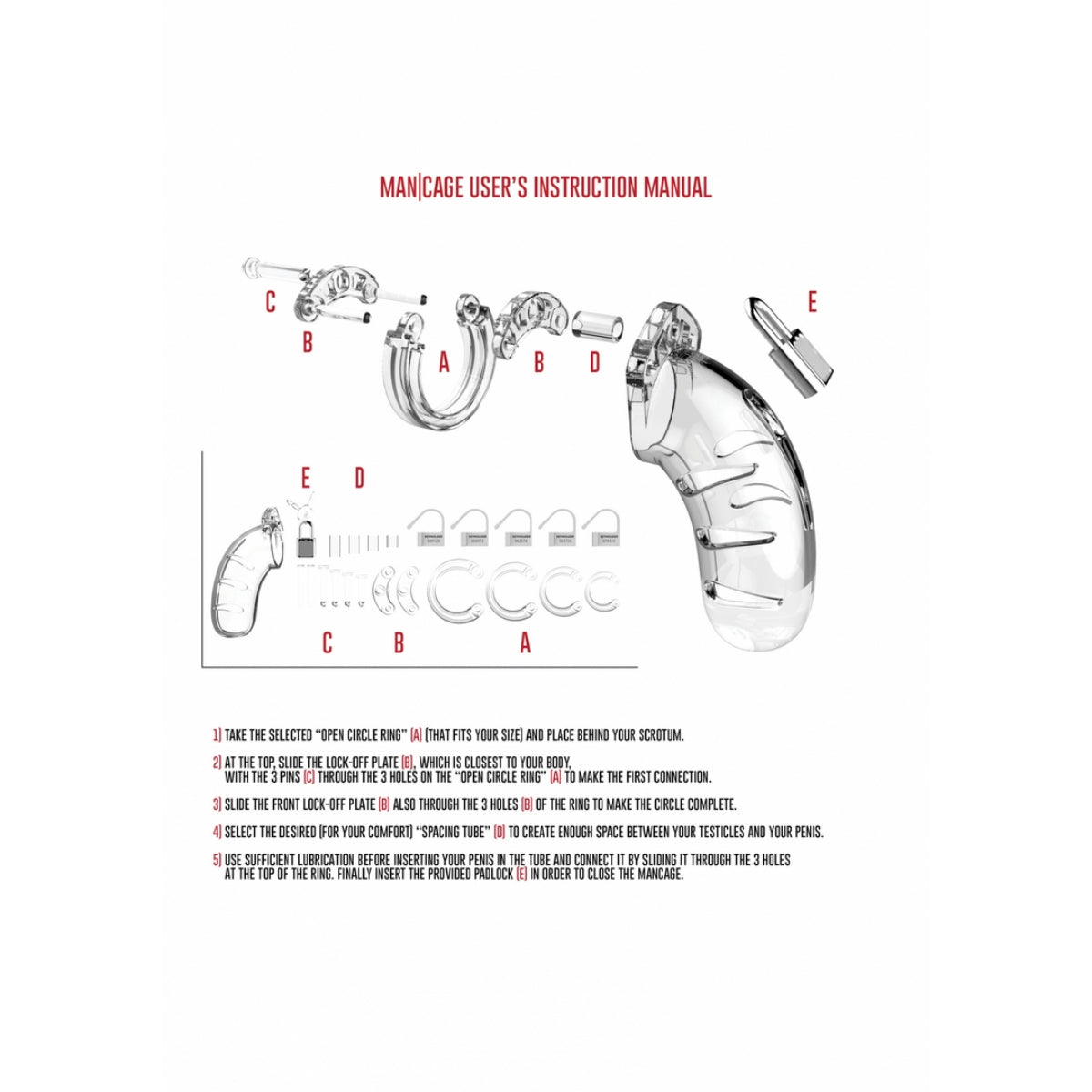 Model 04 Chastity Cock Cage Clear 4.5 / 11 5 cm