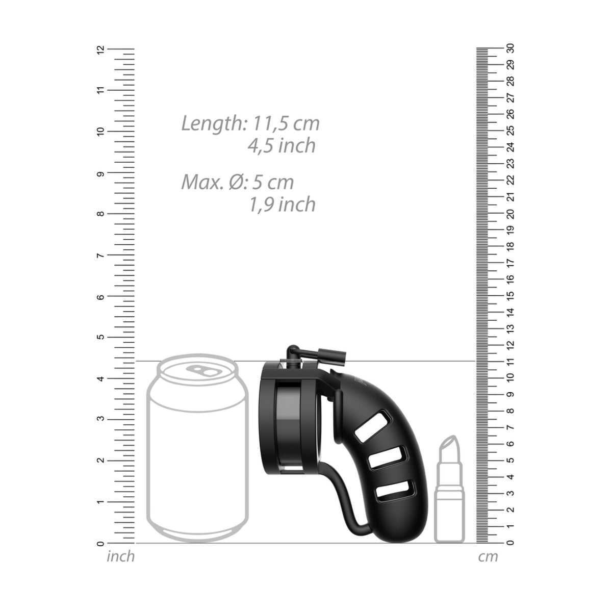 Model 19 Chastity Cock Cage with Ballsplitter 4.5 / 11 5 cm