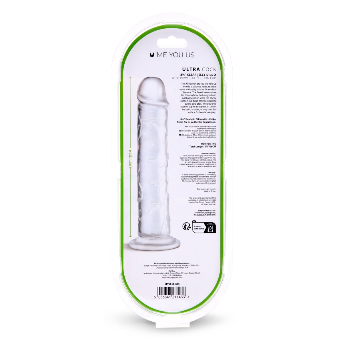 Me You Us Ultra Cock Jelly Dong 8.5 Inch