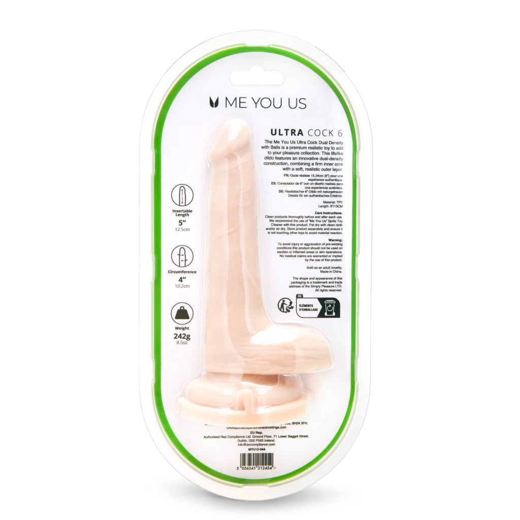Me You Us Ultra Cock Dual Density with Balls 6in