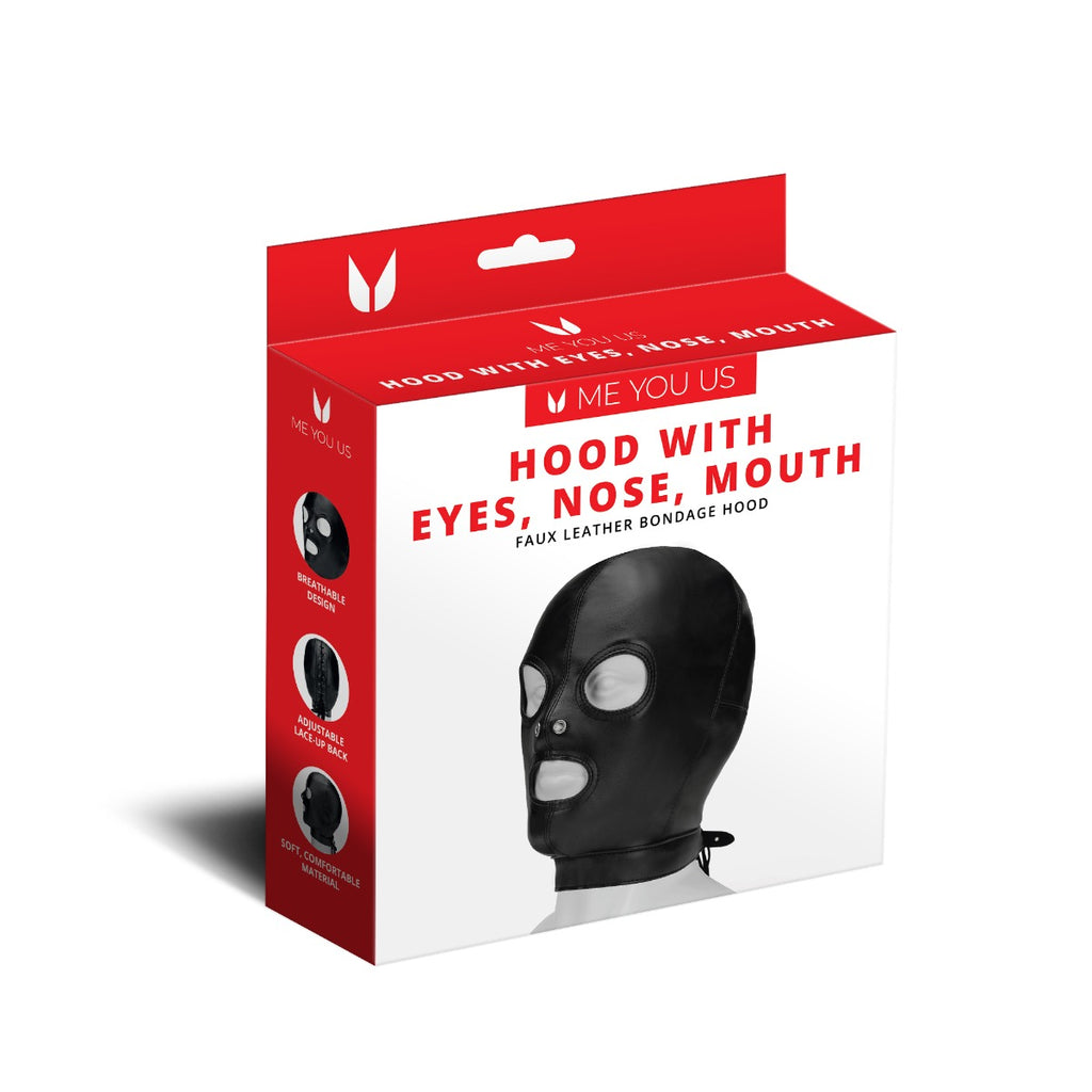 Me You Us Black Hood with Eyes Nose Mouth
