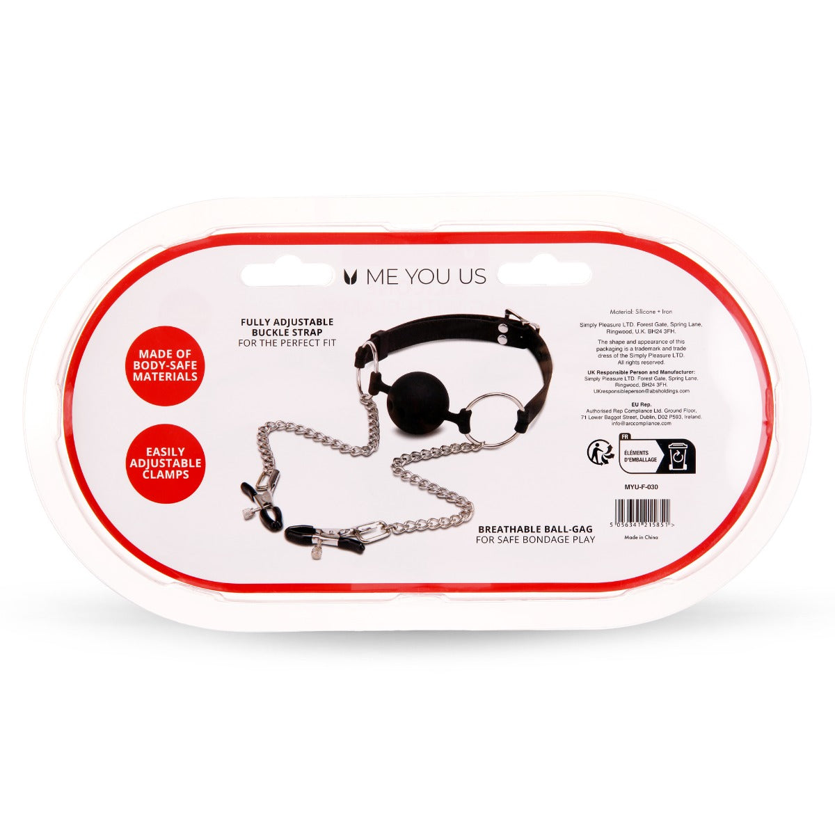 Me You US Silicone Gag with Clamps