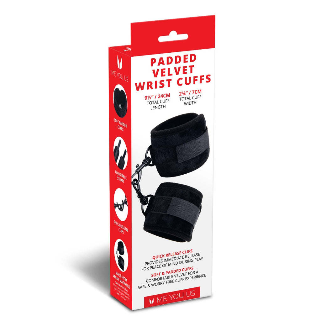 Me You Us Padded Velvet Wrist Cuffs