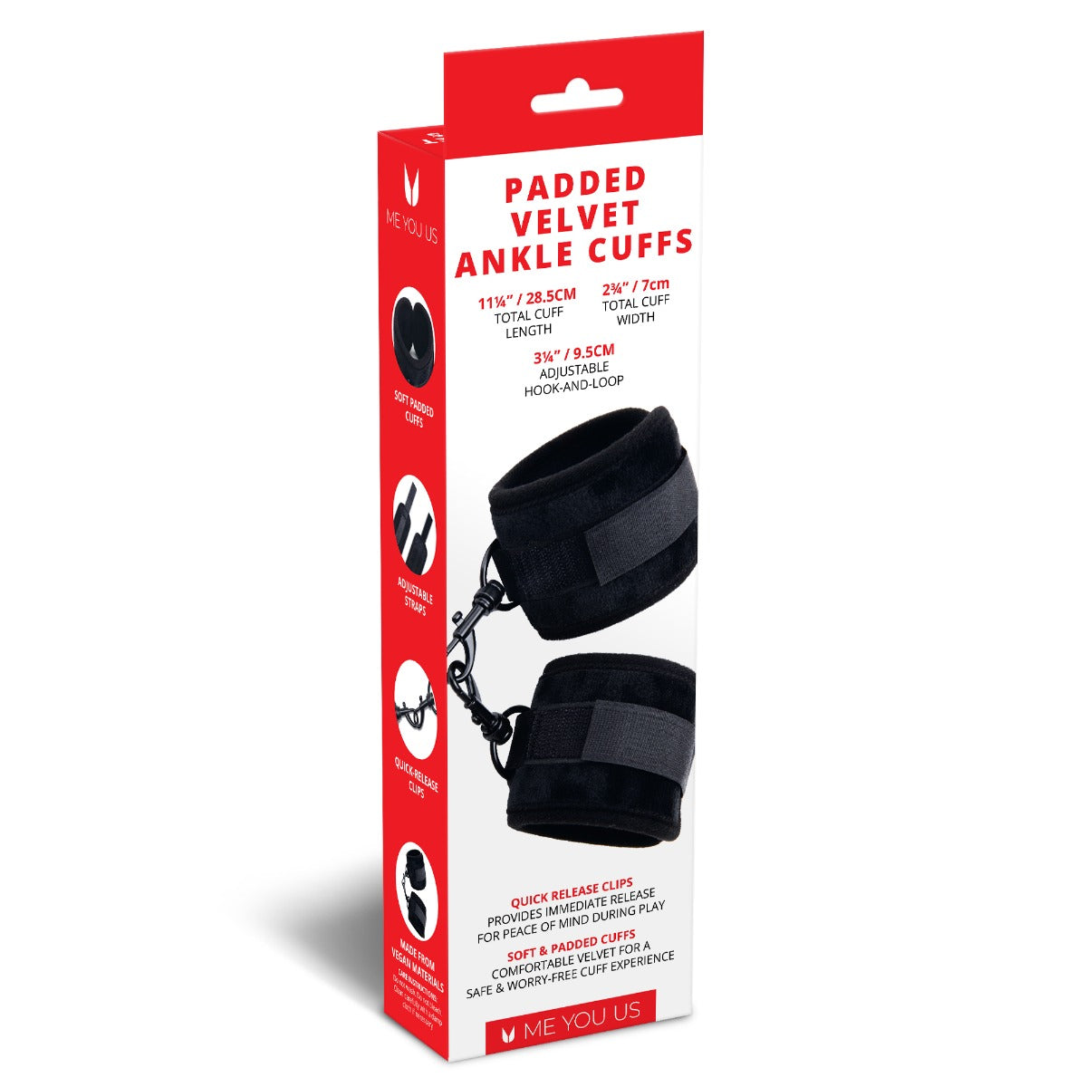 Me You Us Padded Velvet Ankle Cuffs
