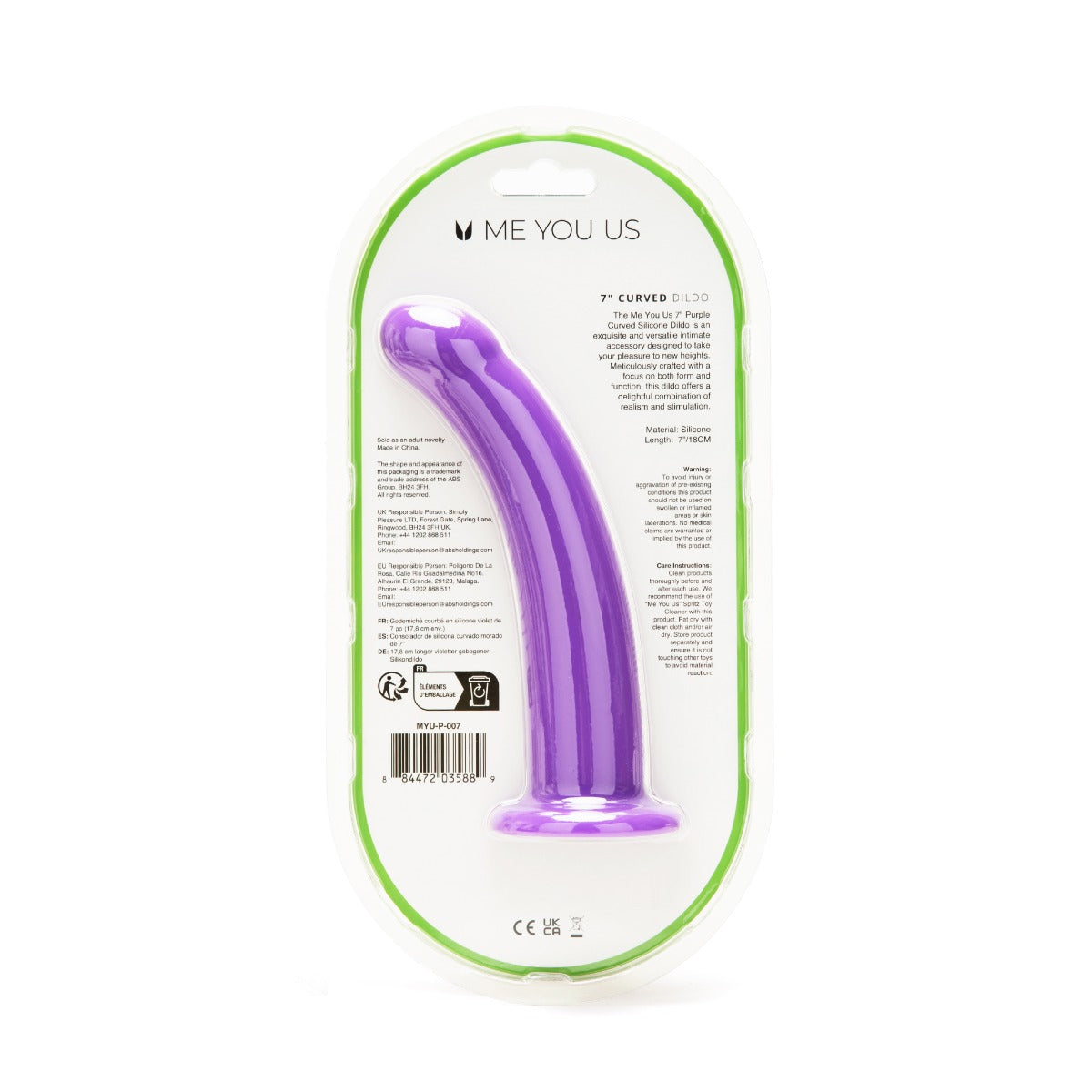 Me You Us Curved Dildo 7 Inch