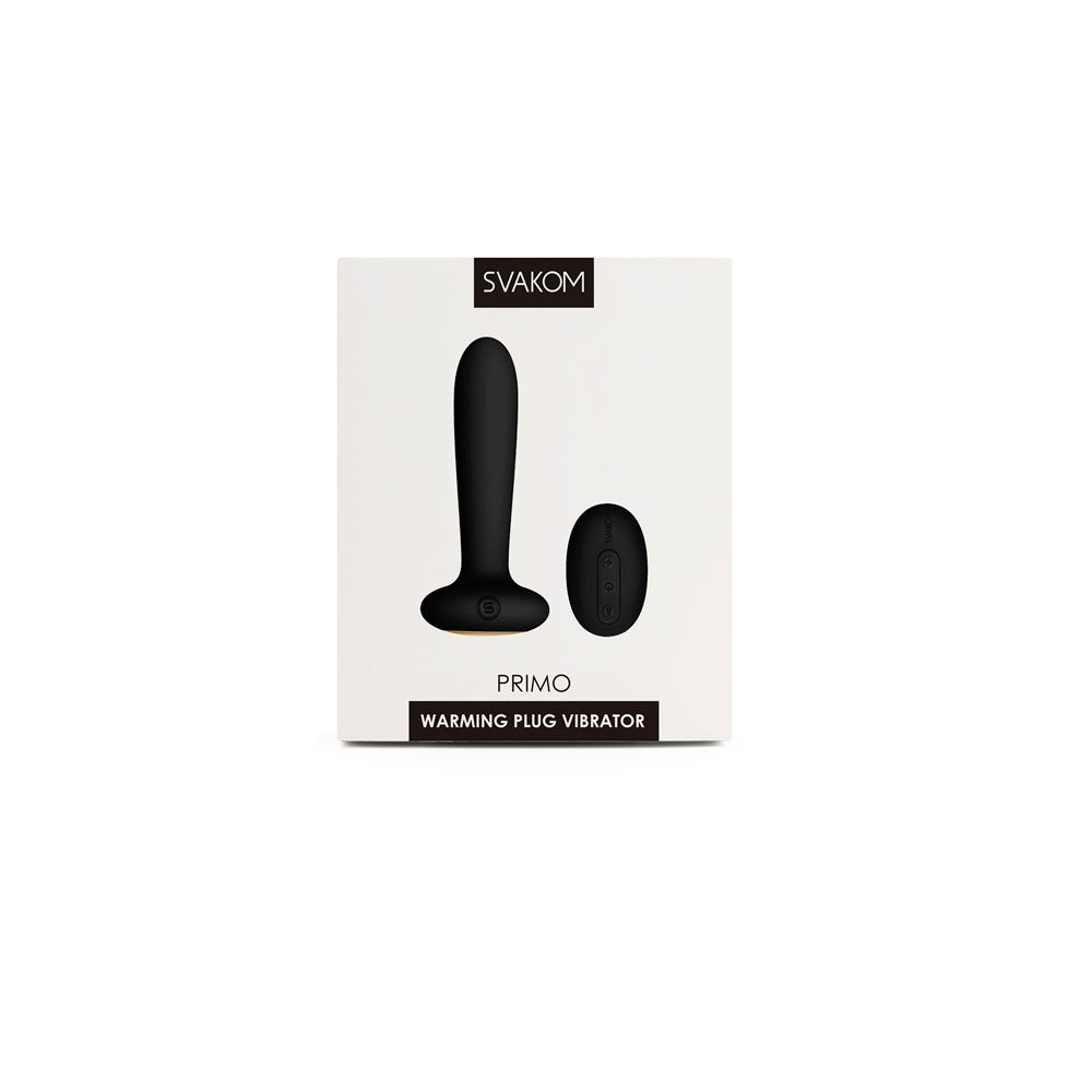 Primo Remote Control Warming Butt Plug - Black