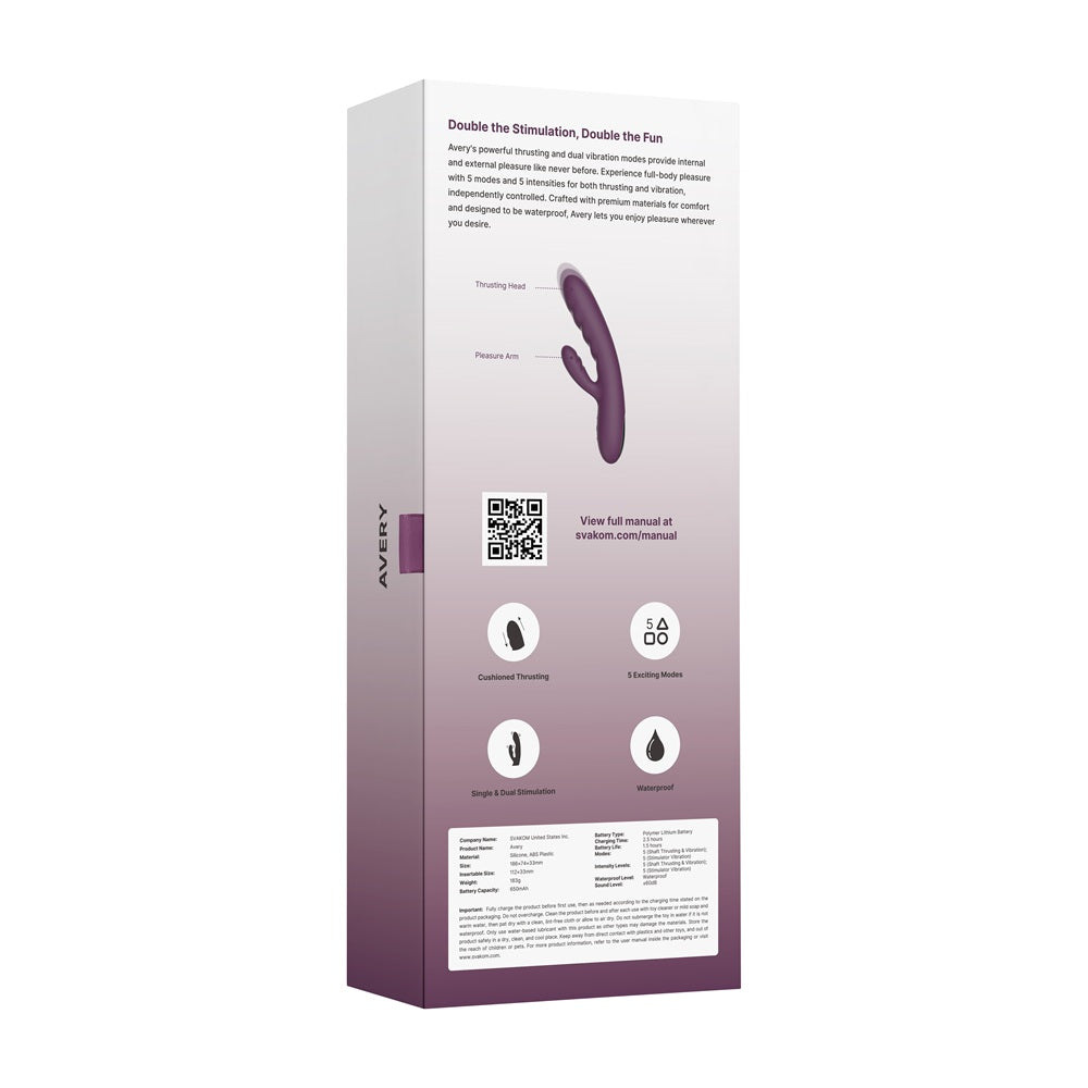 Avery Thrusting Vibrator with Clitoral Stimulator