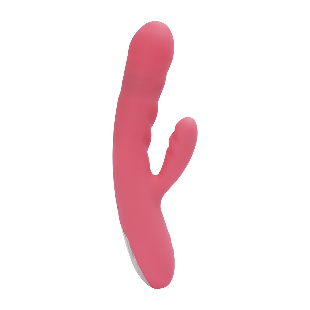 Avery Thrusting Vibrator with Clitoral Stimulator Pink