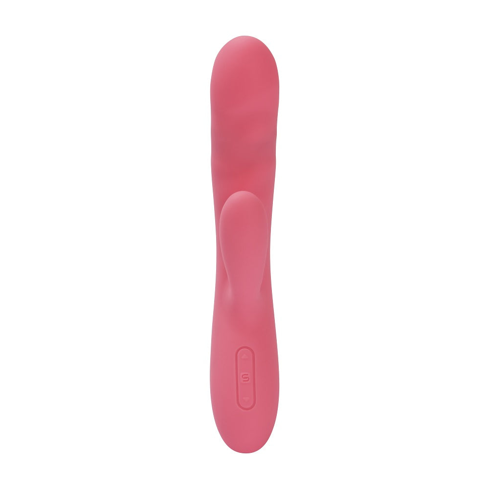 Avery Thrusting Vibrator with Clitoral Stimulator Pink