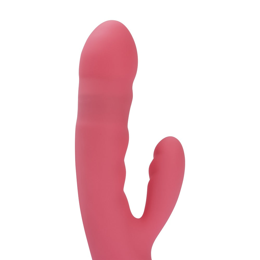 Avery Thrusting Vibrator with Clitoral Stimulator Pink