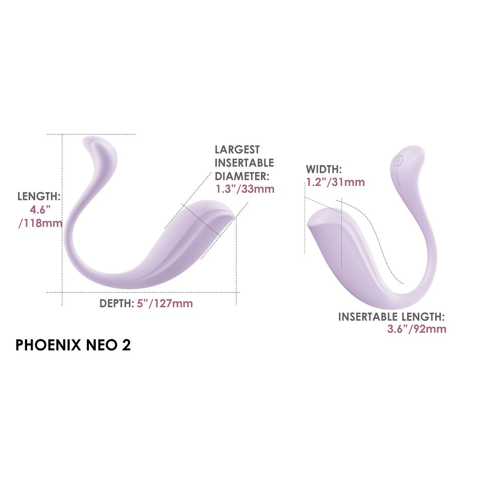 Phoenix Neo 2 Interactive App Controlled Vibrator Lilac