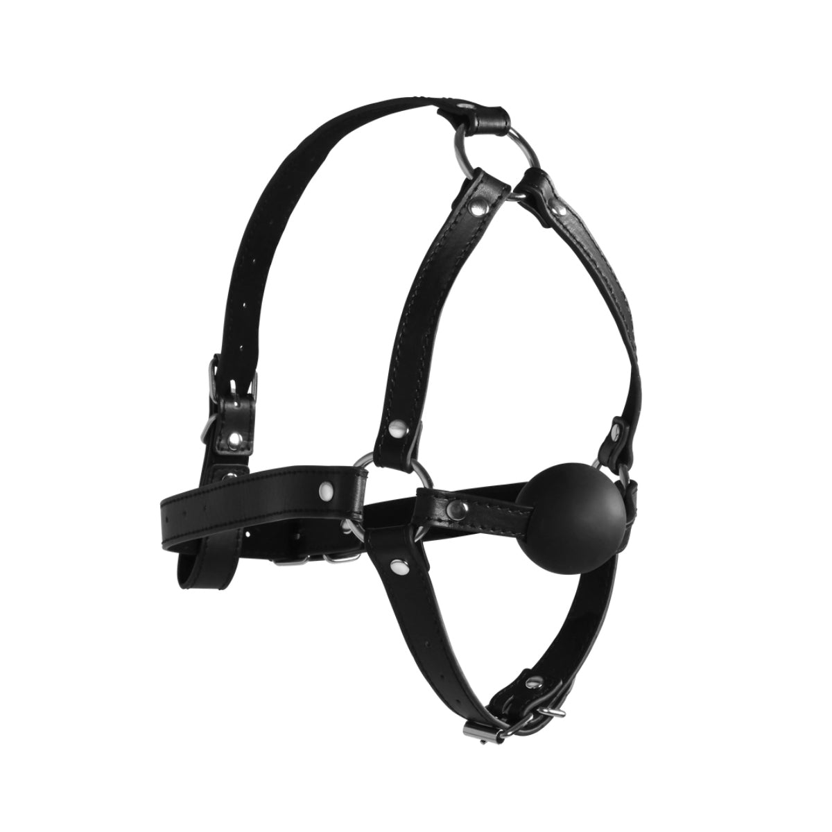 Ouch Xtreme Head Harness with Solid Ball Gag Black