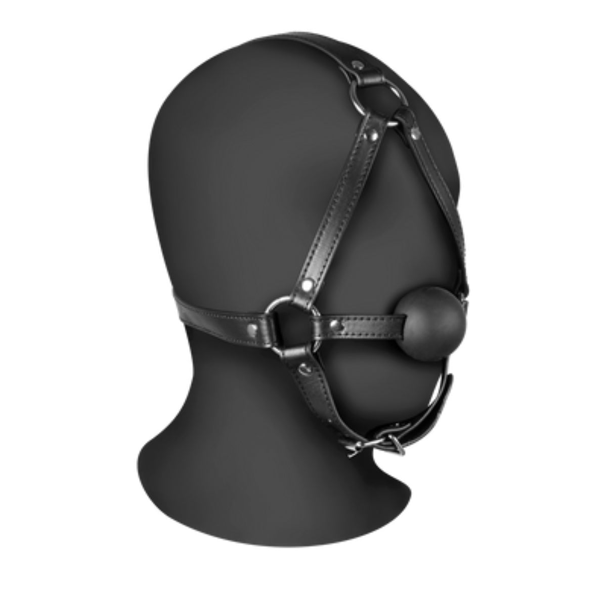 Ouch Xtreme Head Harness with Solid Ball Gag Black