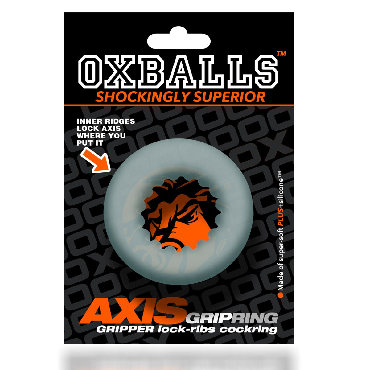 Oxballs Axis Rib Griphold Cockring in Ice