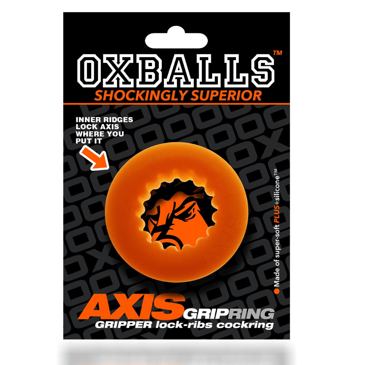 Oxballs Axis Rib Griphold Cockring in Ice