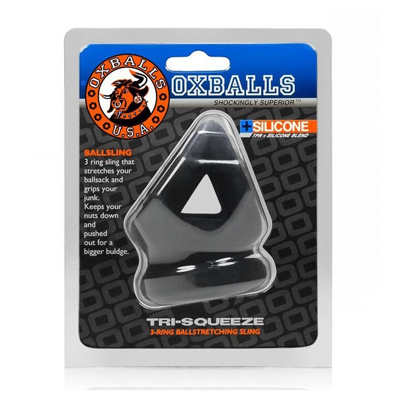 Oxballs Tri-Squeeze Cocksling Ballstretcher Black