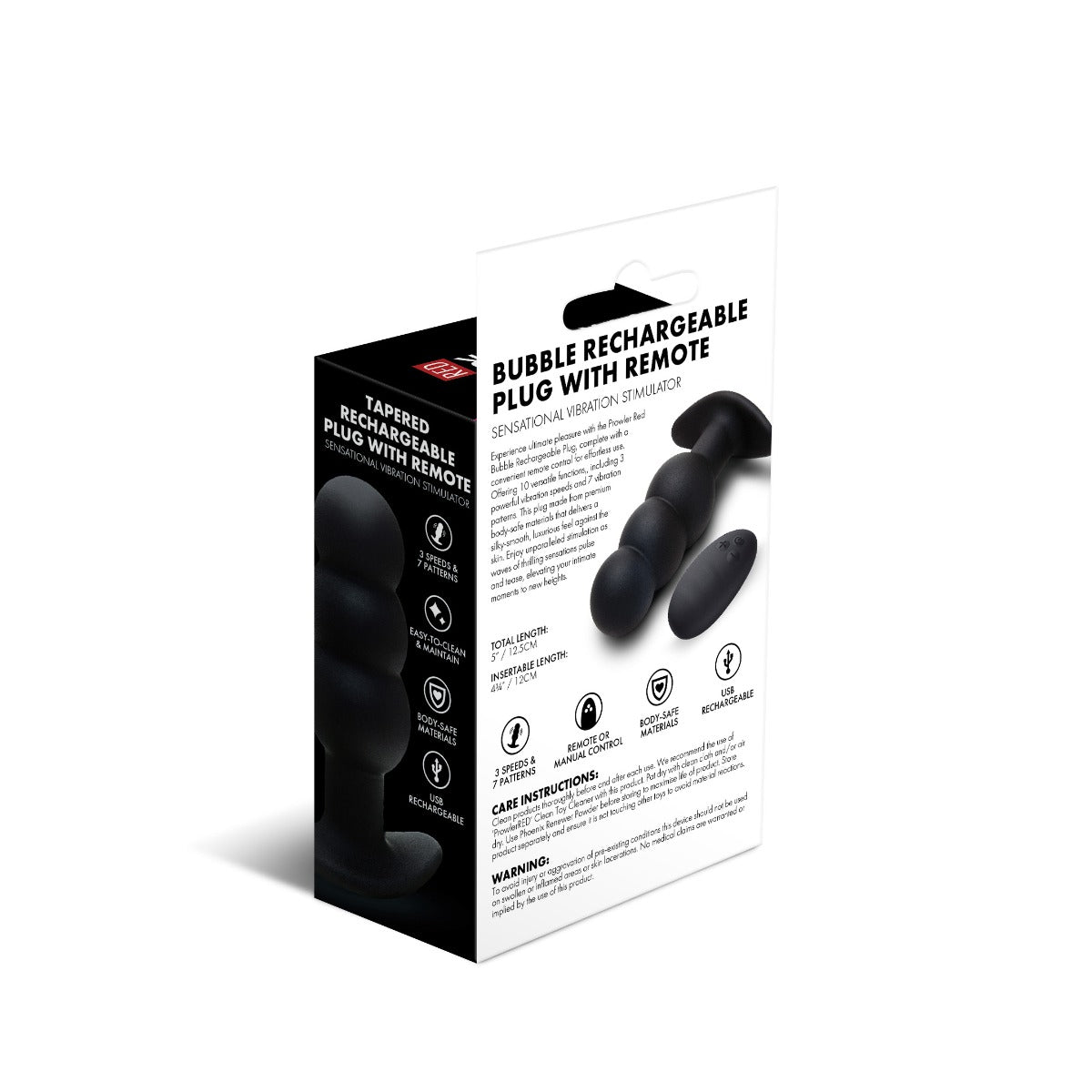Prowler RED Bubble Rechargeable Butt Plug With Remote