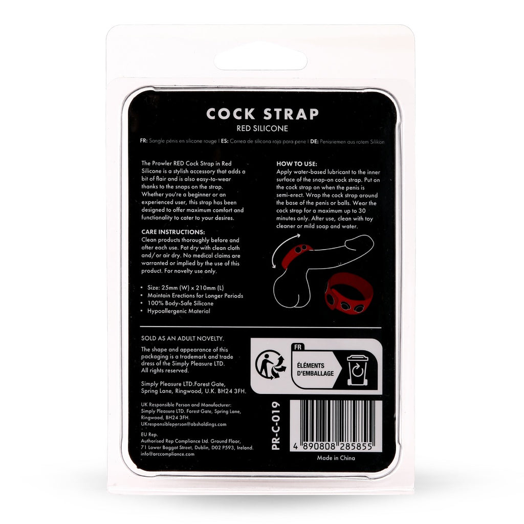 Prowler RED Red Silicone Cock Strap