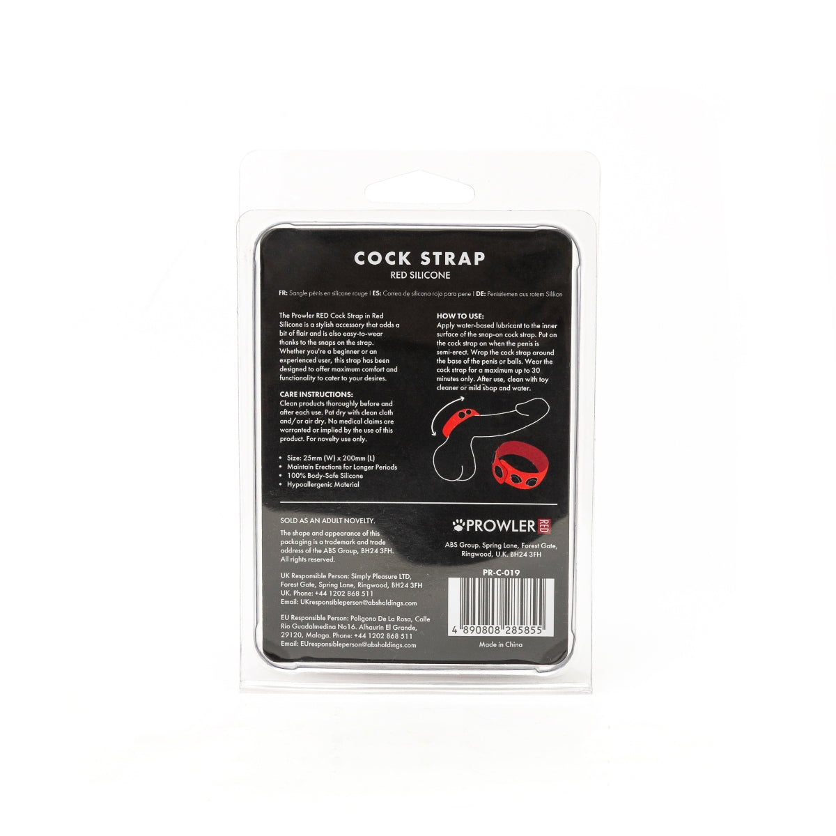 Prowler RED Red Silicone Cock Strap