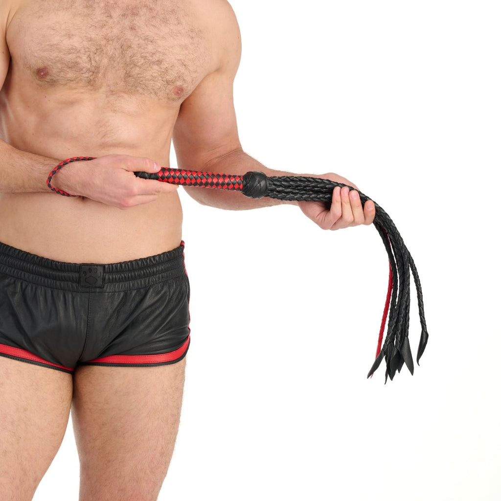 Prowler RED Short Handle Red and Black Flogger