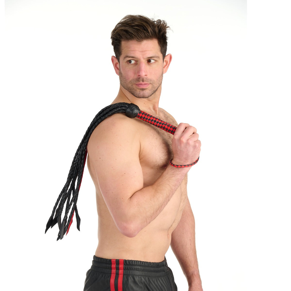 Prowler RED Short Handle Red and Black Flogger