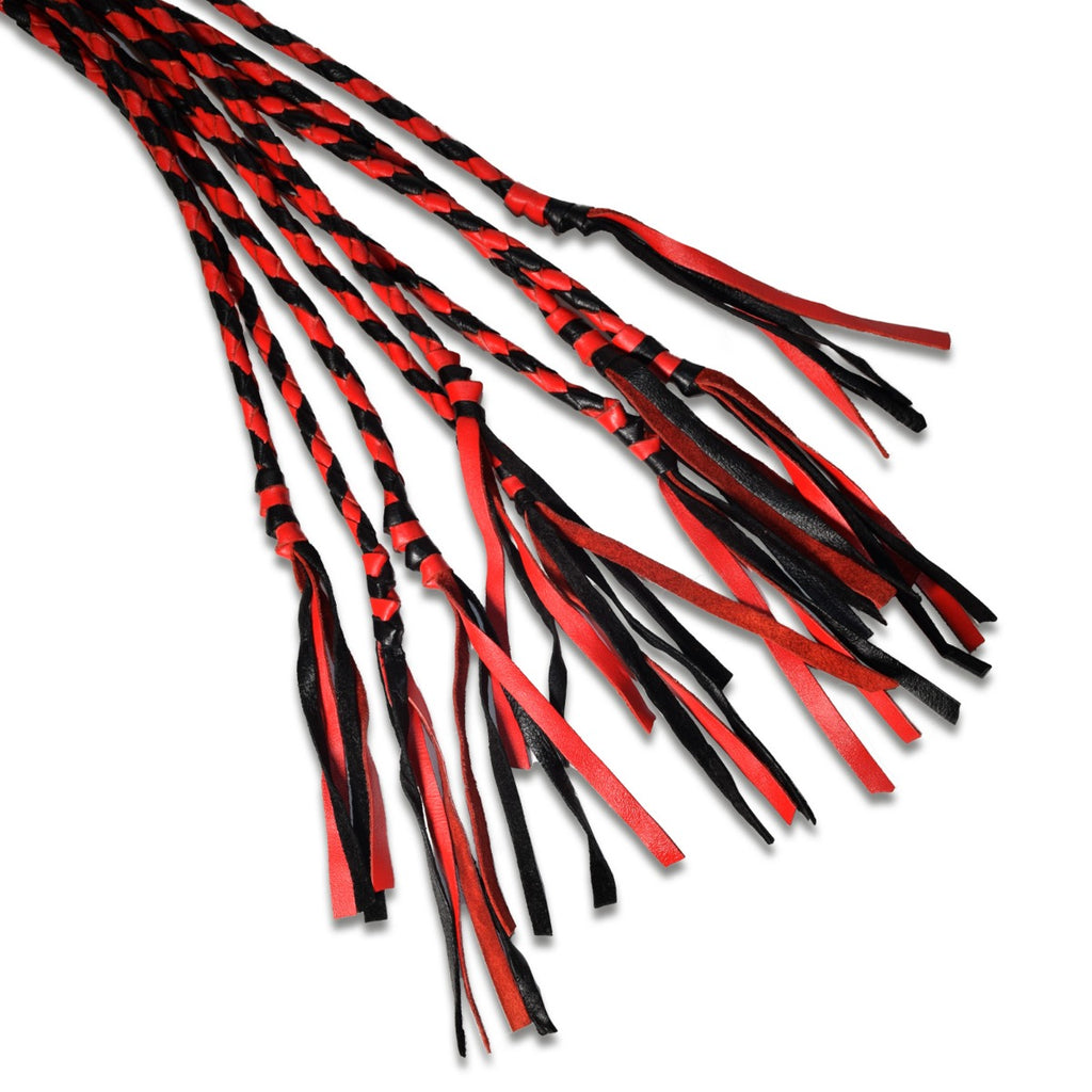 Prowler RED Long Handle Red and Black Flogger