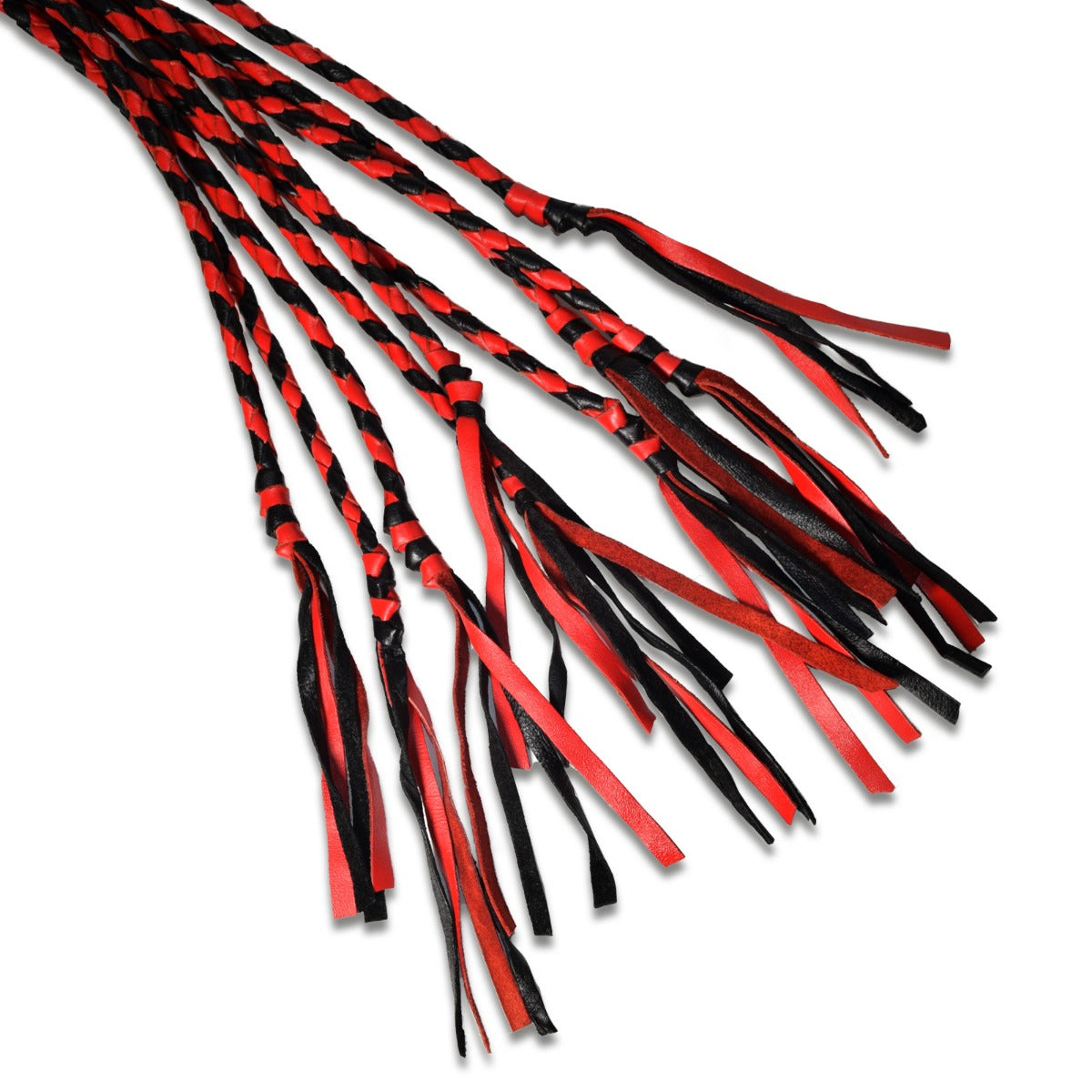 Prowler RED Long Handle Red and Black Flogger