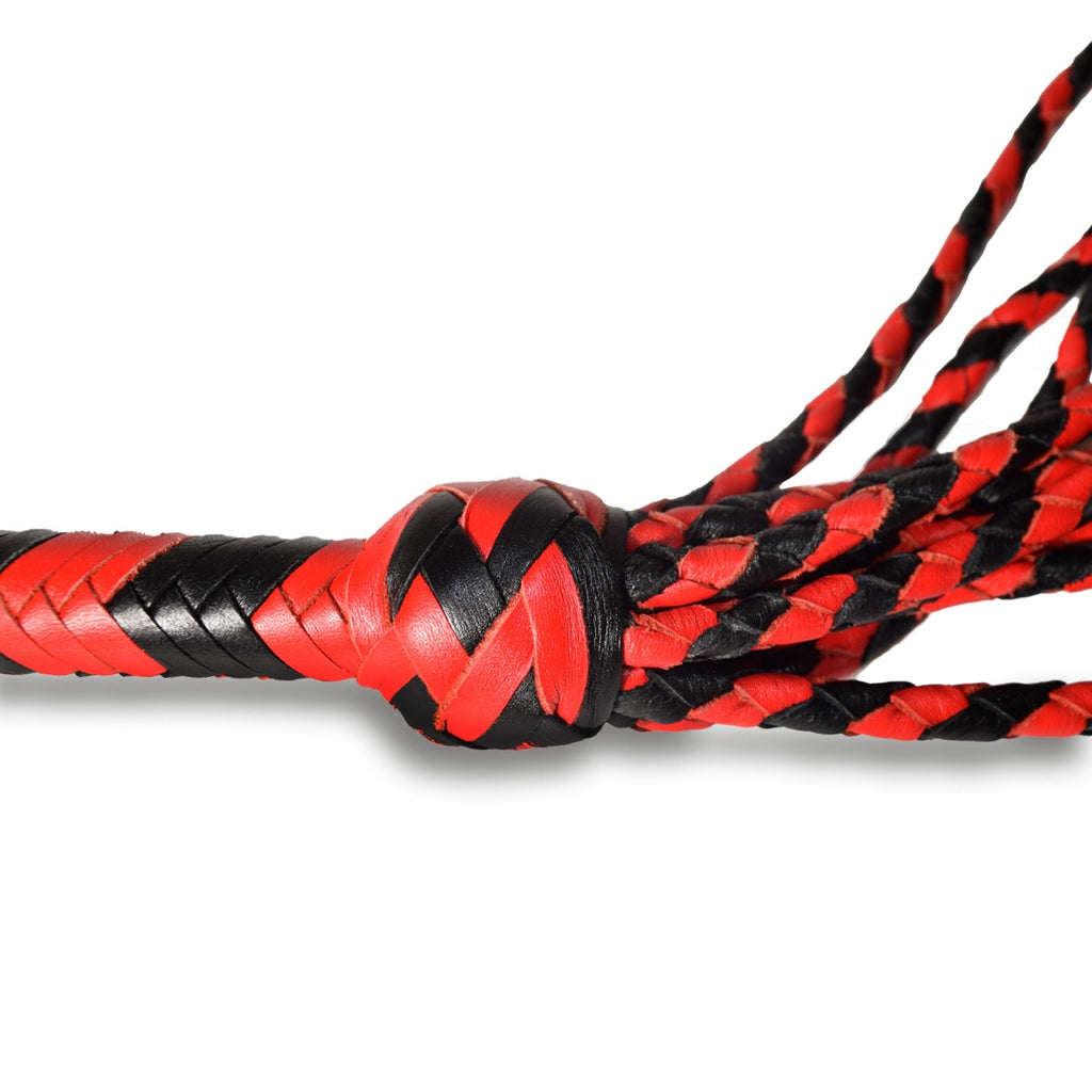 Prowler RED Long Handle Red and Black Flogger