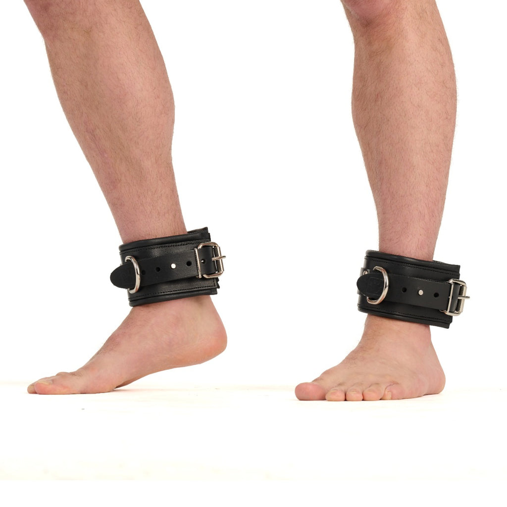 Prowler RED Leather Lockable Ankle Restraints SM