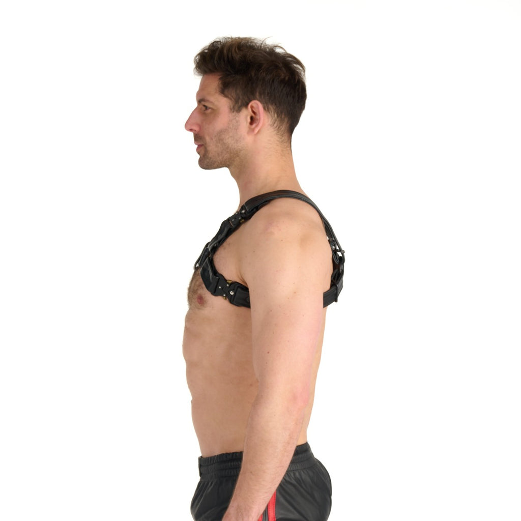 Prowler RED Bull Harness Black with Metal Fittings S