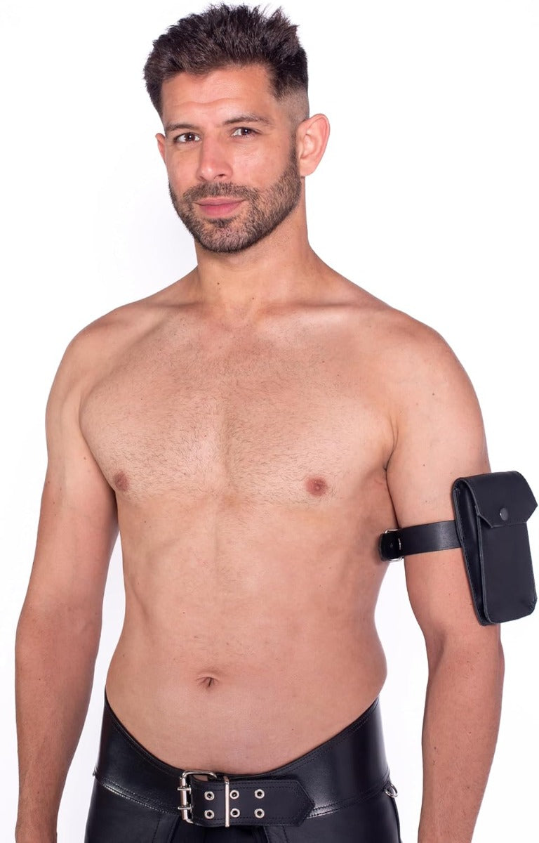 Prowler RED Leather Bicep Pouch With Adjustable Buckle