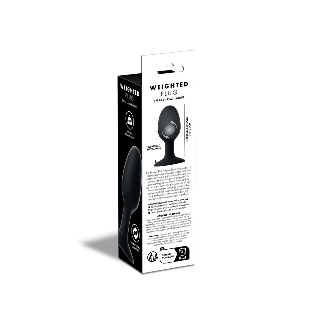 Prowler RED Small Weighted Butt Plug Black