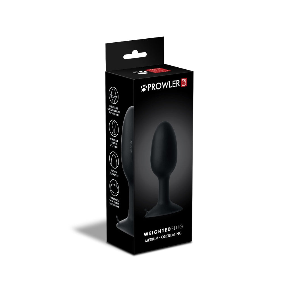 Prowler RED Medium Weighted Butt Plug Black