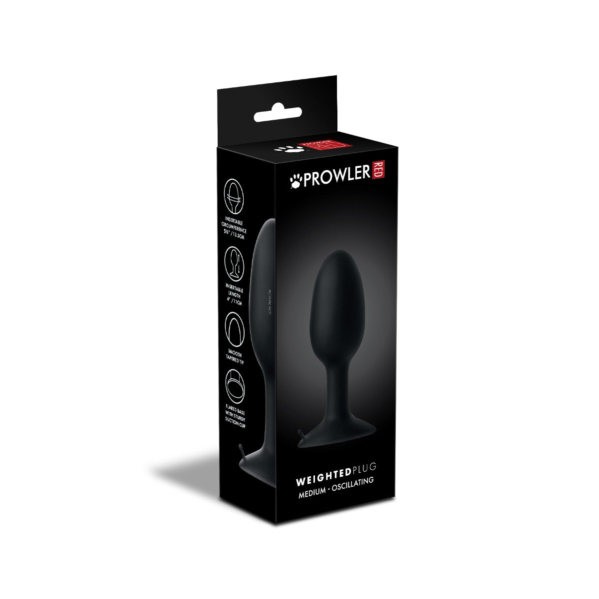 Prowler RED Medium Weighted Butt Plug Black