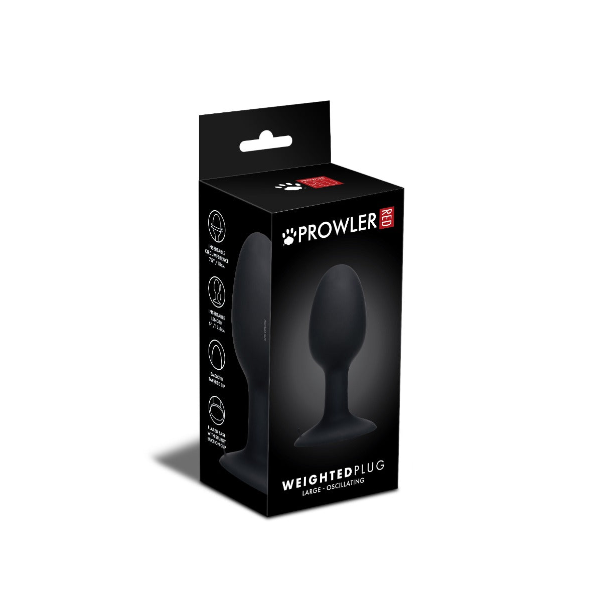 Prowler RED Large Weighted Butt Plug Black