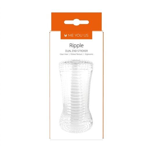 Me You Us Ripple Dual End Stroker Male Masturbator Transparent