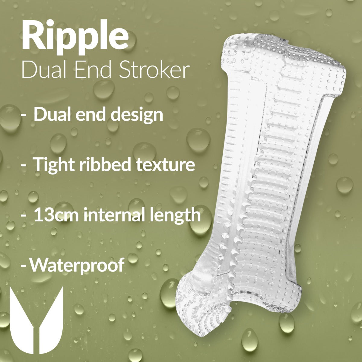 Me You Us Ripple Dual End Stroker Male Masturbator Transparent