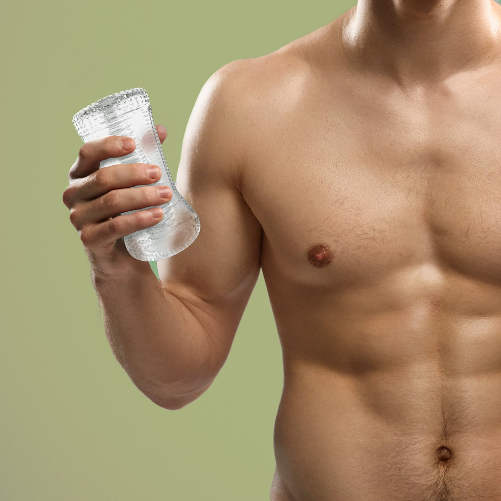 Me You Us Ripple Dual End Stroker Male Masturbator Transparent