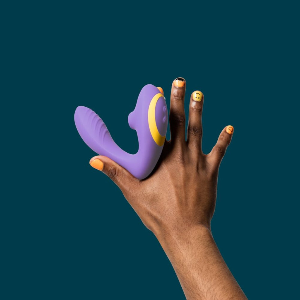 ROMP Reverb Rabbit Clitoral Vibrator Double Trouble Purple
