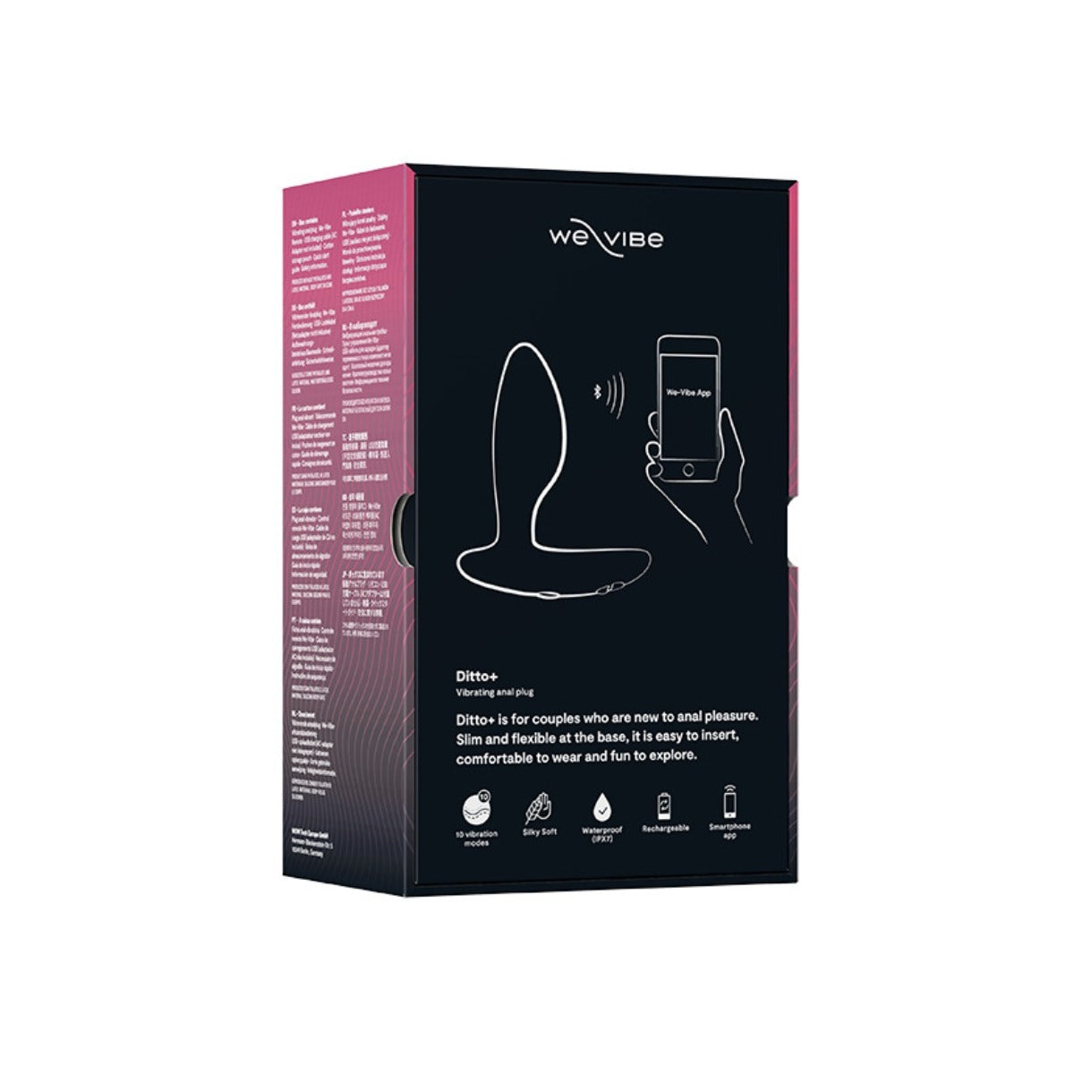 We-Vibe Ditto+ Vibrating Anal Plug Satin Black