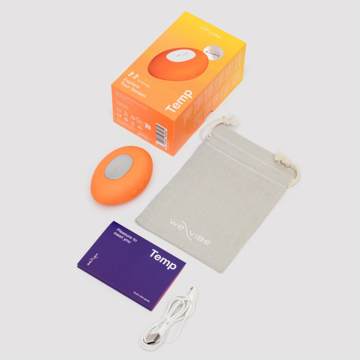 We-Vibe Temp Lay On Clitoral Warming Vibrator Tangerine